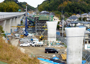 通都川（つうつがわ）橋の施工状況（中里地区）