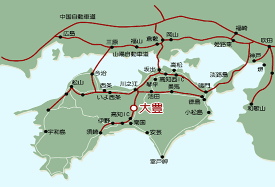 高知県長岡郡大豊町 地図