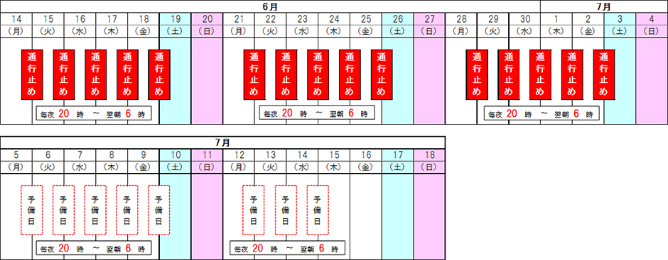 工事カレンダー