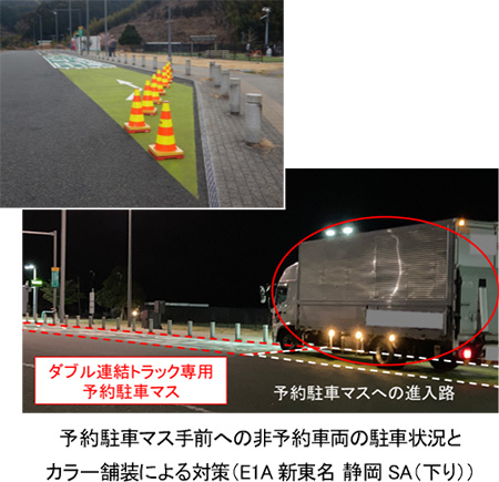 予約駐車マス及び通路などでの不正駐車