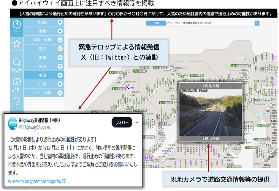 冬の高速道路の安全・安心について